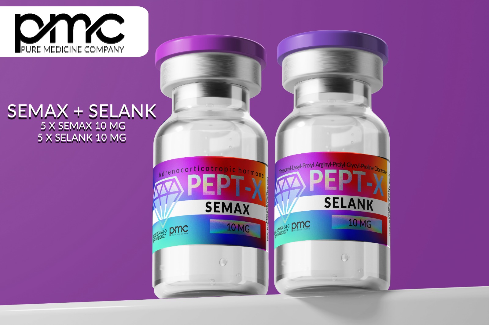 PMC Popraw Jakość Koncentracji Pakiet 5 X Selank + 5 X Semax Oszczędź 250 Zł!